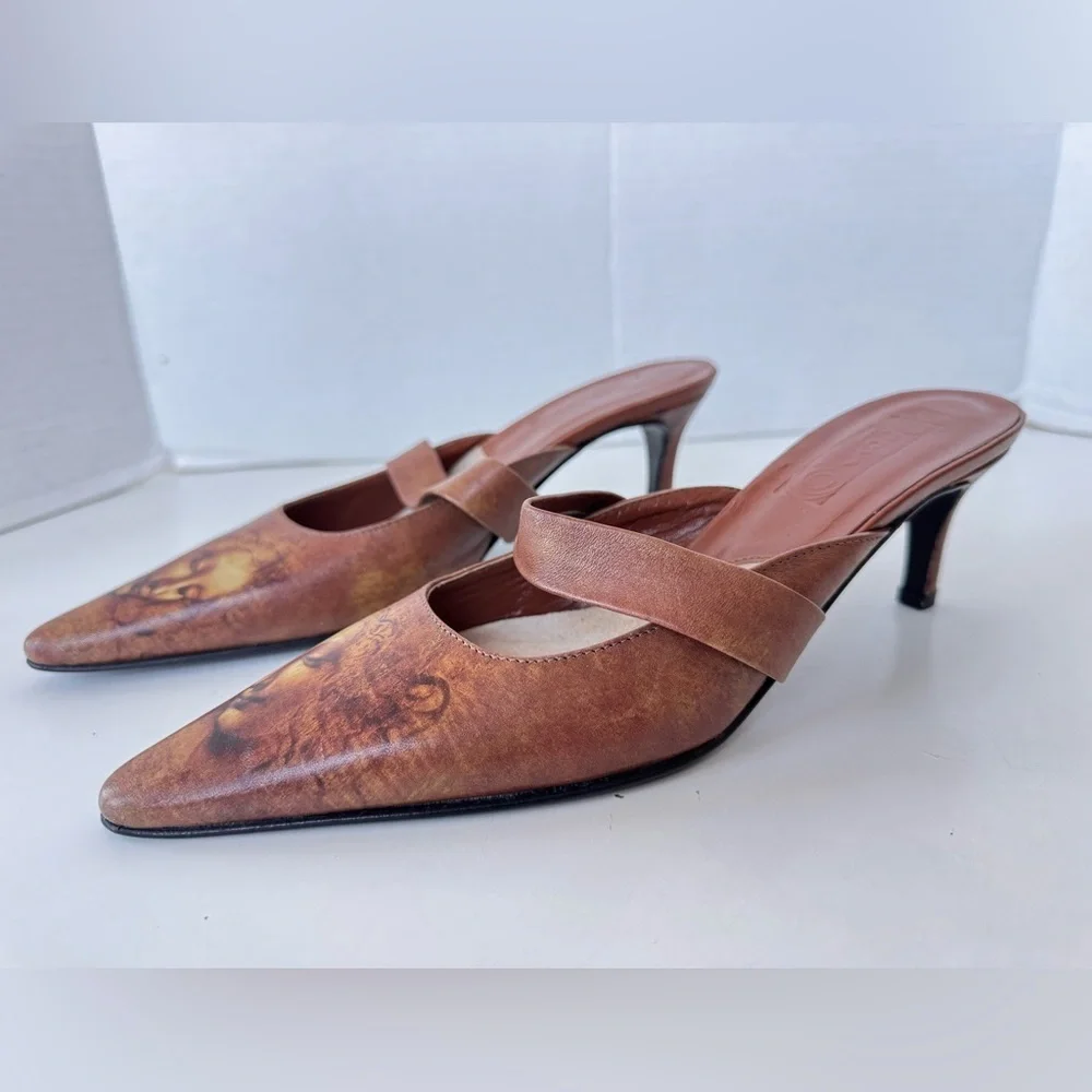 icon wearable art La Scapigliata pointy kitten heel pumps italian shoes 6 y2k - Picture 5 of 10